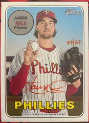 Aaron Nola [Red Ink] #AN Baseball Cards 2018 Topps Heritage Real One Autographs Prices