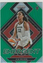 A'ja Wilson [Green] #9 Basketball Cards 2022 Panini Prizm WNBA Emergent Prices