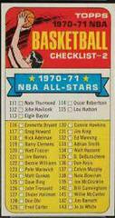 Checklist 111-175 [White] #101 Basketball Cards 1970 Topps Prices