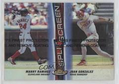 Juan Gonzalez, Manny Ramirez [Non Refractor/ Refractor] #SS6 Baseball Cards 1999 Finest Split Screen Prices