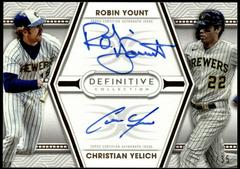 Robin Yount, Christian Yelich Baseball Cards 2022 Topps Definitive Dual Autograph Collection Prices