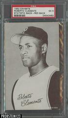 Roberto Clemente [Red Back] Baseball Cards 1962 Exhibits Statistic Back Prices