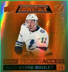 Alex Barre Boulet [Orange] #113 Hockey Cards 2021 Upper Deck Credentials Prices