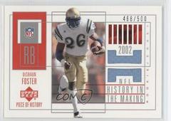 DeShaun Foster [Game Jersey] #147 Football Cards 2002 Upper Deck Piece of History Prices
