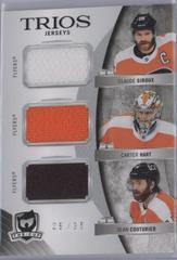 Claude Giroux, Carter Hart, Sean Couturier #C3-GHC Hockey Cards 2020 Upper Deck The Cup Trios Jersey Prices