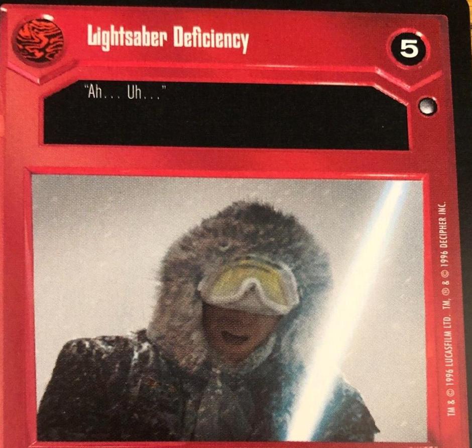 Lightsaber Deficiency [Limited] Star Wars CCG Hoth