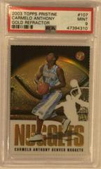 Carmelo Anthony [Gold Refractor] #107 Basketball Cards 2003 Topps Pristine Prices