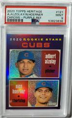 Nico Hoerner, Adbert Alzolay [Chrome Purple Refractor] #121 Baseball Cards 2020 Topps Heritage Prices