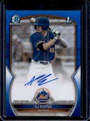 AJ Ewing [Blue Wave] #CDA-AE Baseball Cards 2023 Bowman Draft Chrome Prospect Autographs Prices