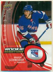 Braden Schneider [Red] #RR-5 Hockey Cards 2022 Upper Deck Trilogy Rookie Renditions Prices