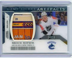 Brock Boeser Hockey Cards 2022 Upper Deck Artifacts Game Ticket Prices