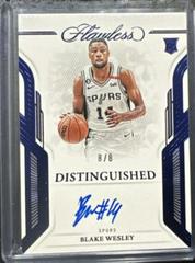 Blake Wesley [Blue] #40 Basketball Cards 2022 Panini Flawless Distinguished Auto Prices