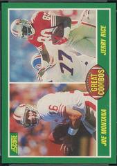 Joe Montana, Jerry Rice Great Combos Football Cards 1989 Panini Score Prices