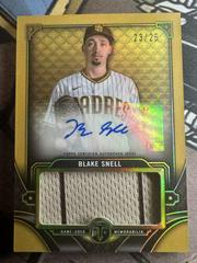 Blake Snell [Gold] #ASJR-BS Baseball Cards 2022 Topps Triple Threads Single Jumbo Relics Autographs Prices