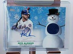 Pete Alonso [Auto] #WHAR-PA Baseball Cards 2021 Topps Holiday Mega Box Relics Prices