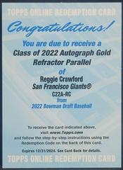 Reggie Crawford [Gold] #C22A-RC Baseball Cards 2022 Bowman Draft Class of Autographs Prices