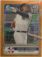 Jasson Dominguez [Orange Refractor] Baseball Cards 2020 Bowman Chrome Spanning the Globe Prices