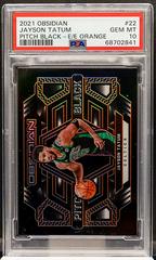 Jayson Tatum [Orange] #22 Basketball Cards 2021 Panini Obsidian Pitch Black Prices