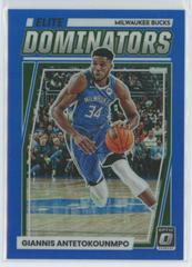Giannis Antetokounmpo [Blue] #21 Basketball Cards 2022 Panini Donruss Optic Elite Dominators Prices