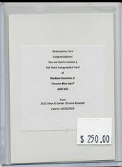 Vladimir Guerrero Jr. Baseball Cards 2021 Topps Allen & Ginter Chrome Autographs Prices