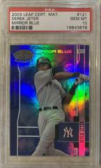 Derek Jeter [Mirror Blue] Baseball Cards 2003 Leaf Certified Materials Prices