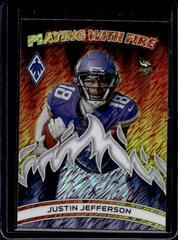 Justin Jefferson [White Shimmer] #PWF-5 Football Cards 2023 Panini Phoenix Playing with Fire Prices