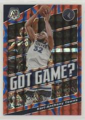 Karl Anthony Towns [Reactive Blue] Basketball Cards 2019 Panini Mosaic Got Game Prices