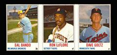 Dave Goltz, Ron LeFlore, Sal Bando [Hand Cut Panel] Baseball Cards 1978 Hostess Prices