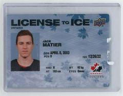 Jack Matier Hockey Cards 2023 Upper Deck Team Canada Juniors License to Ice Prices