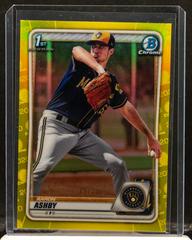 Aaron Ashby [Yellow Refractor] #CPA-AA Baseball Cards 2020 Bowman Chrome Prospect Autographs Prices