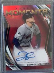 George Springer [Red Refractor] Baseball Cards 2021 Topps Finest Moments Autographs Prices