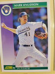 Mark Knudson #373 Baseball Cards 1992 Score Prices