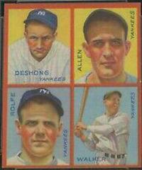 Allen, DeShong, Rolfe, Walker #8E Baseball Cards 1935 Goudey 4 in 1 Prices