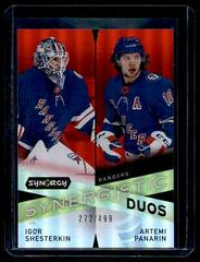 Igor Shesterkin, Artemi Panarin [Red] #SD-16 Hockey Cards 2022 Upper Deck Synergy Synergistic Duos Star Star Prices
