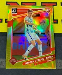 Jorgen Strand Larsen [Optic Gold] Soccer Cards 2021 Panini Donruss Road to Qatar Prices