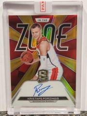 Kristaps Porzingis [Gold] Basketball Cards 2021 Panini Spectra In The Zone Autographs Prices