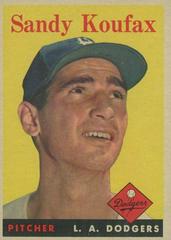 Sandy Koufax Baseball Cards 1958 Topps Prices