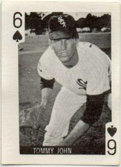 Tommy John [6 of Spades] Baseball Cards 1969 Globe Imports Playing Cards Prices