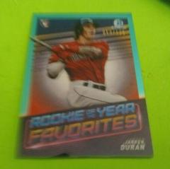 Jarren Duran [Aqua] Baseball Cards 2022 Bowman Rookie of the Year Favorites Prices