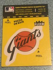 Giants Baseball Cards 1982 Fleer Team Logo Stickers Prices