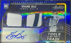 Shane Baz #TT2S-SB Baseball Cards 2022 Panini Absolute Tools of the Trade 2 Swatch Signatures Prices