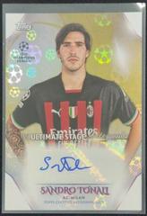 Sandro Tonali [Gold Starball] #US-ST Soccer Cards 2022 Topps UEFA Club Competitions The Ultimate Stage Autographs Prices