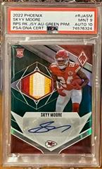 Skyy Moore [Prime Green] #RJA-SM Football Cards 2022 Panini Phoenix RPS Rookie Auto Jersey Prices