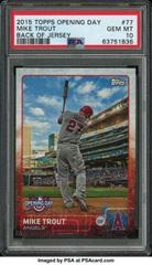 Mike Trout [Back of Jersey] #77 Baseball Cards 2015 Topps Opening Day Prices
