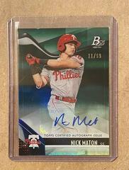 Nick Maton [Green Autograph] Baseball Cards 2021 Bowman Platinum Top Prospects Prices
