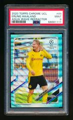 Erling Haaland [Aqua Wave] #49 Soccer Cards 2020 Topps Chrome UEFA Champions League Prices