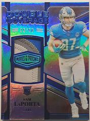 Sam LaPorta [Blue] #DC-15 Football Cards 2023 Panini Plates and Patches Double Coverage Prices