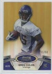 Greg Childs [Gold Refractor] Football Cards 2012 Bowman Sterling Prices