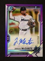 Jordan McCants Baseball Cards 2021 Bowman Draft 1st Edition Chrome Autographs Prices
