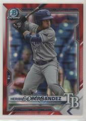 Heriberto Hernandez [Red Lava Refractor] Baseball Cards 2021 Bowman Draft Chrome Prices